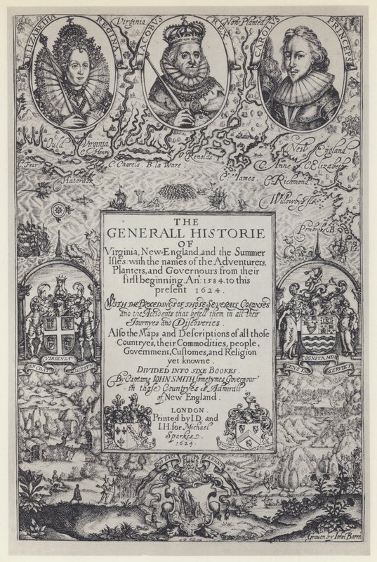John Smith, The Generall Historie of Virginia, J Dawson för M Sparkes 1624 (s/v foto) av English Photographer
