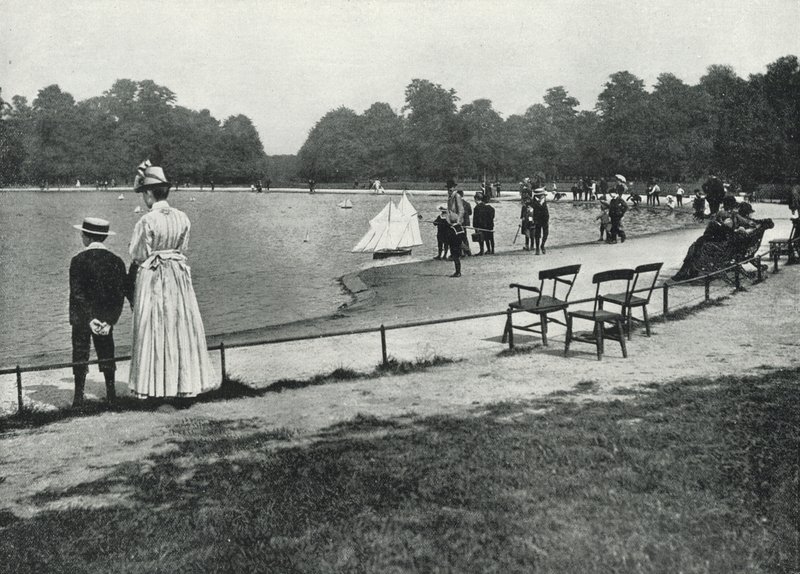 Kensington Gardens, the Round Pond (s/v foto) av English Photographer