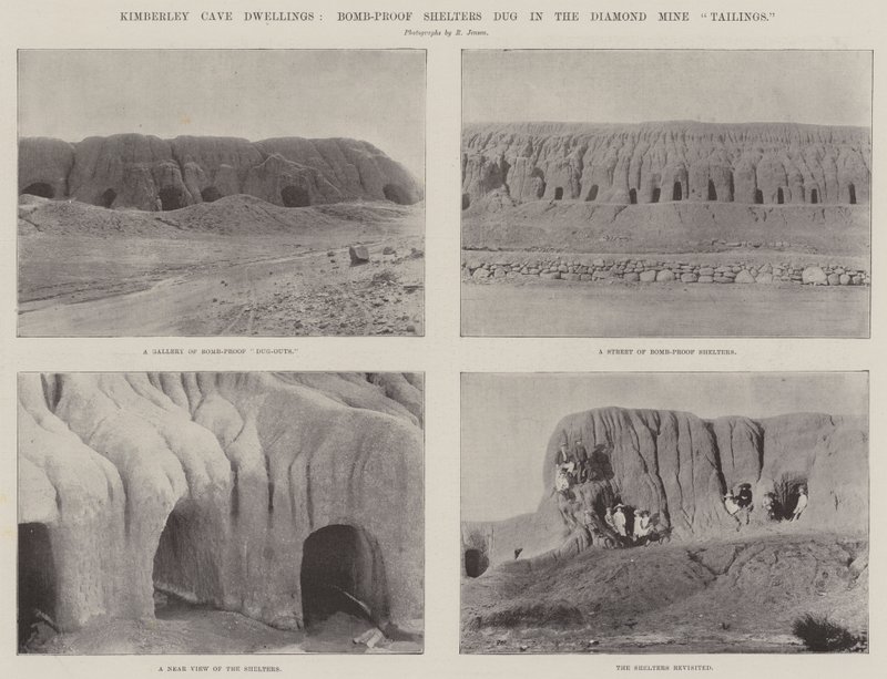Kimberley Cave Dwellings, bombsäkra skyddsrum grävda i Diamond Mine Tailings av English Photographer