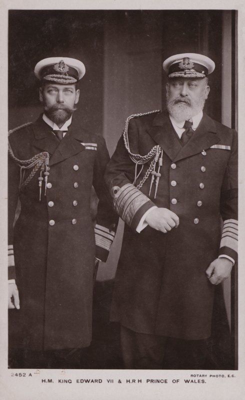Kung Edward VII, Kung George V (s/v-foto) av English Photographer