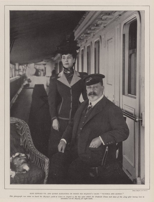 Kung Edward VII och drottning Alexandra ombord på His Majestys Yacht Victoria och Albert av English Photographer