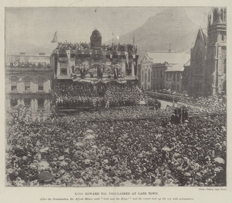 Kung Edward VII proklamerade i Kapstaden av English Photographer