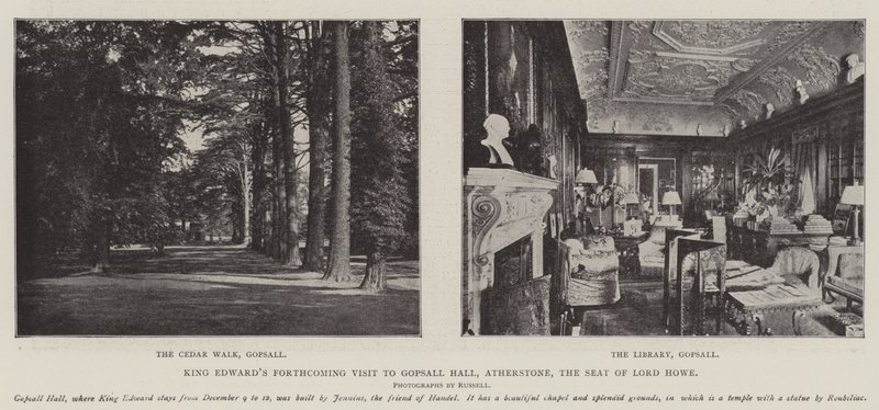 King Edwards kommande besök i Gopsall Hall, Atherstone, säte för Lord Howe av English Photographer