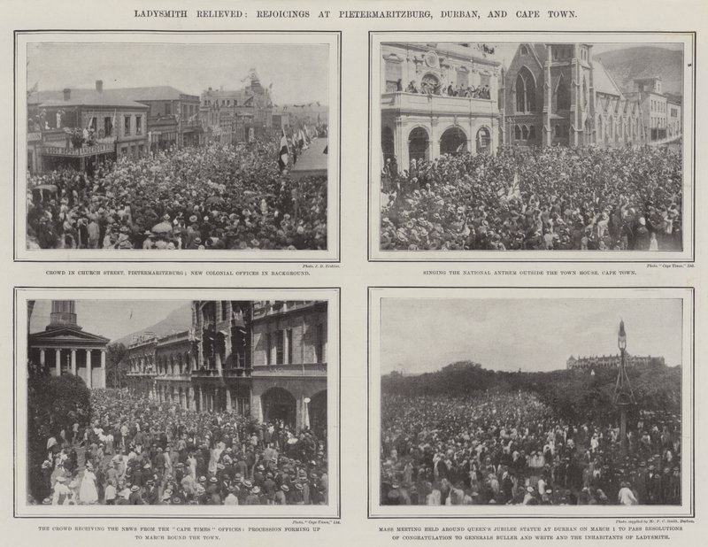 Ladysmith lättad, glädje i Pietermaritzburg, Durban och Kapstaden av English Photographer