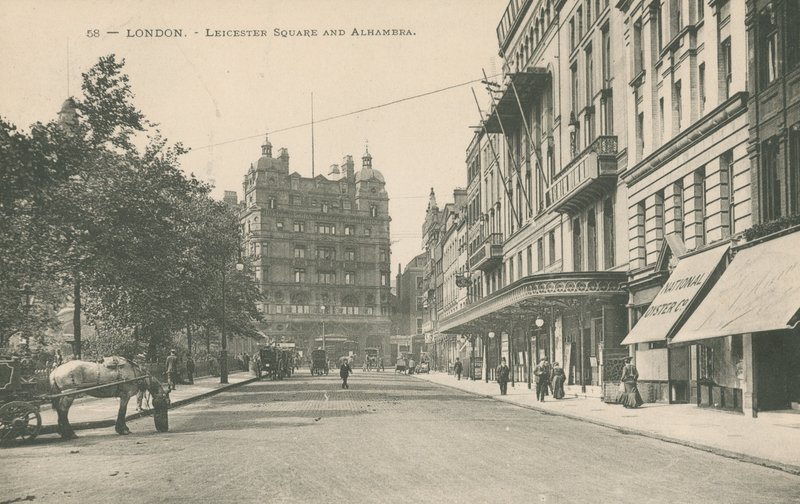 Leicester Square och Alhambra, London av English Photographer