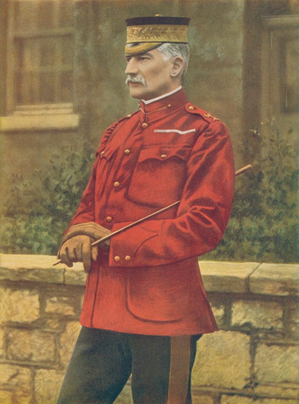 Lietu.-General Sir Frederick W. E. F. Forestier-Walker, Commanding Line of Communication, Sydafrika. I Scarlet Klä av patrulljacka av English Photographer
