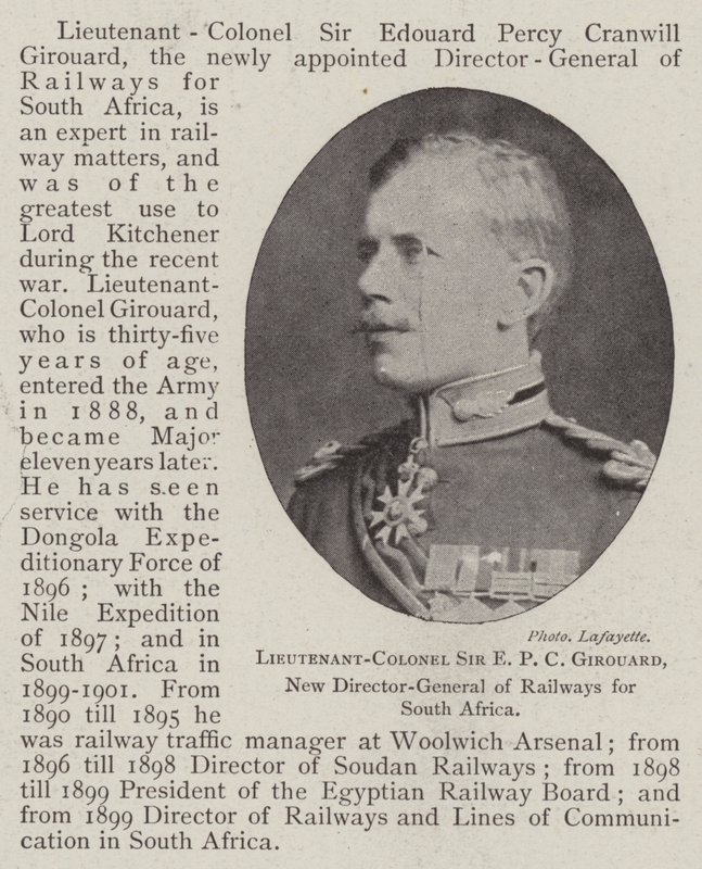 Överstelöjtnant Sir E P C Girouard, ny generaldirektör för järnvägar för Sydafrika av English Photographer