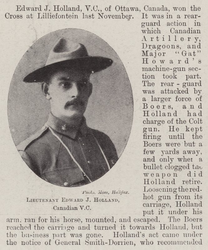 Löjtnant Edward J Holland, kanadensisk VC av English Photographer