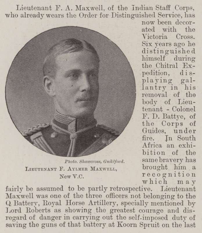 Löjtnant F Aylmer Maxwell, ny VC av English Photographer