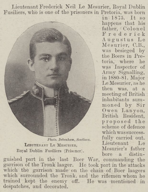 Löjtnant Le Mesurier, Royal Dublin Fusiliers (fånge) av English Photographer