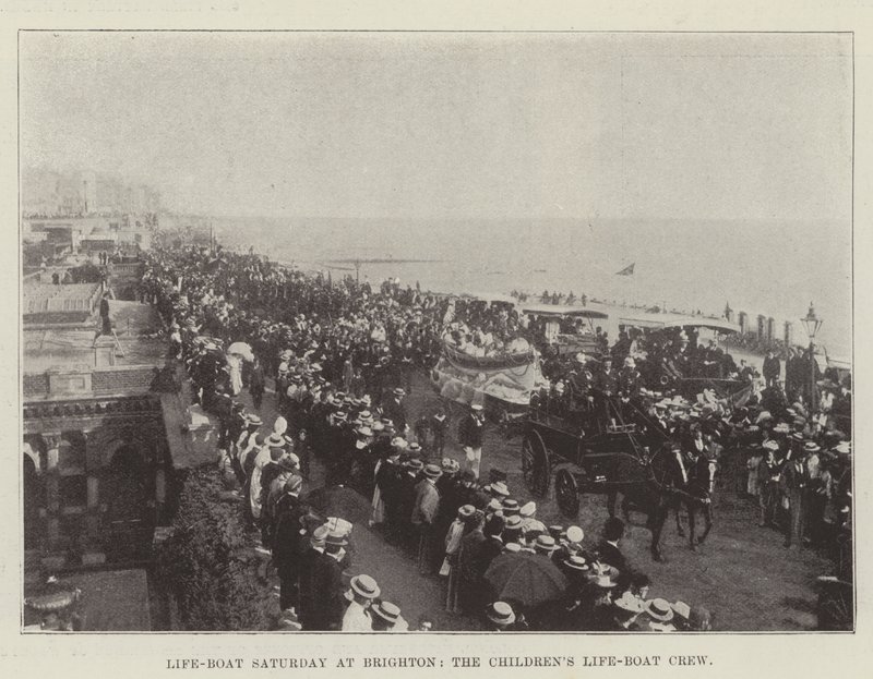 Livbåtslördag i Brighton, barnens livbåtsbesättning av English Photographer