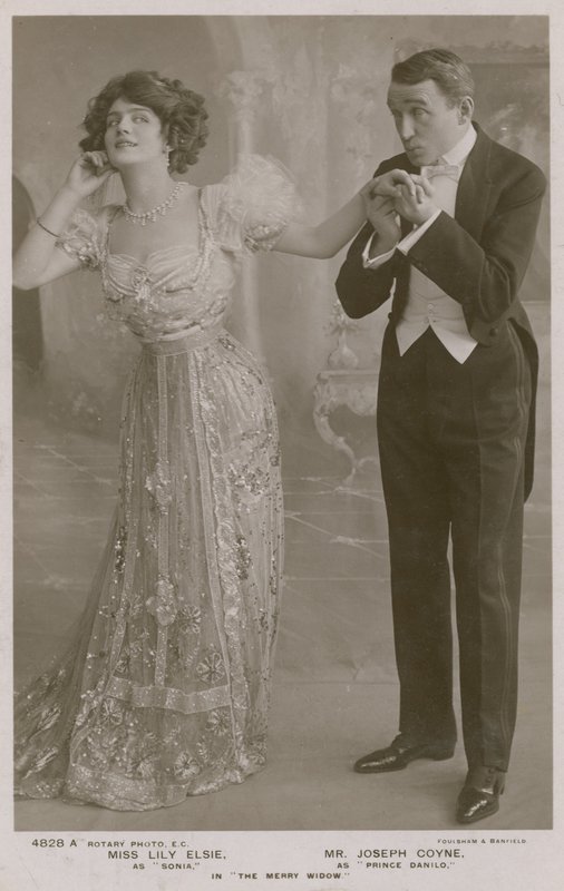 Lily Elsie och Joseph Coyne i The Merry Widow av English Photographer
