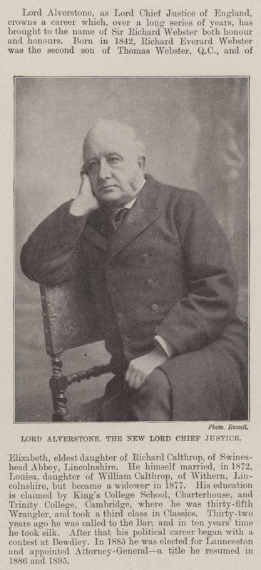 Lord Alverstone, den nya lordchefen av English Photographer