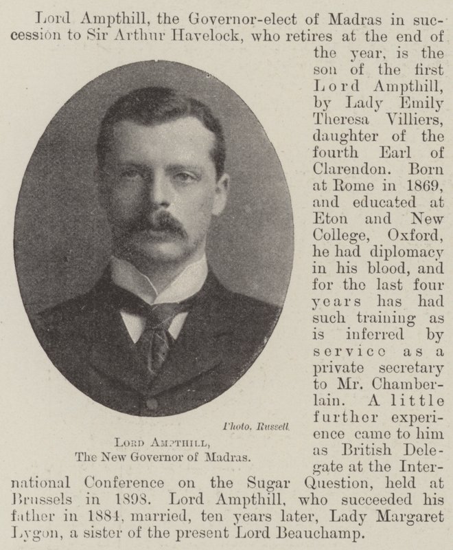Lord Ampthill, den nya guvernören i Madras av English Photographer