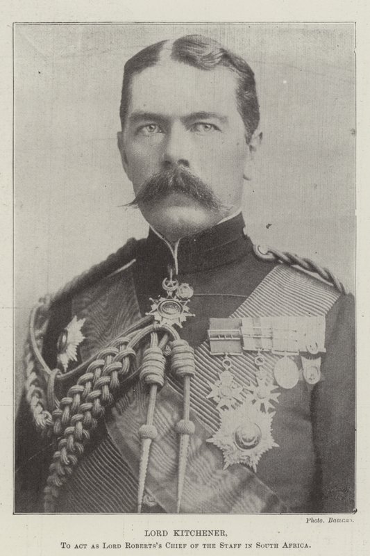 Lord Kitchener, att agera som Lord Roberts stabschef i Sydafrika av English Photographer