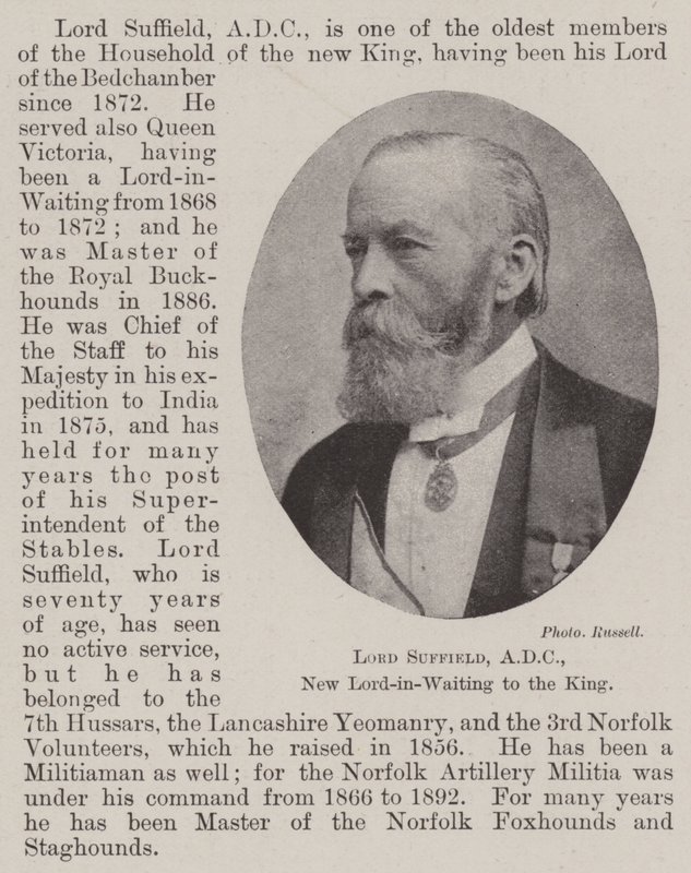 Lord Suffield, ADC, Ny Lord-in-Waiting till kungen av English Photographer