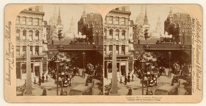 Ludgate Hill, stereoskopisk vy av English Photographer