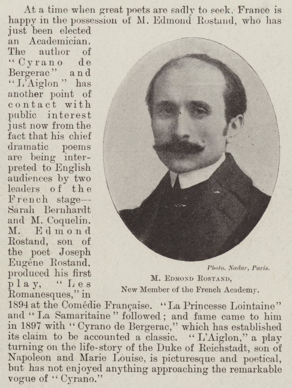 M Edmond Rostand, ny ledamot av den franska akademin av English Photographer