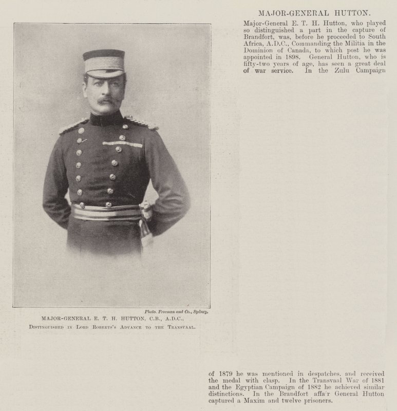 Generalmajor ETH Hutton, CB, ADC, framstående i Lord Robertss Advance to the Transvaal av English Photographer