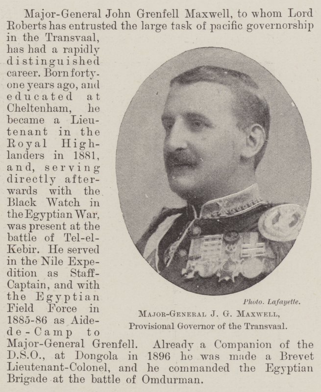 Generalmajor J G Maxwell, provisorisk guvernör i Transvaal av English Photographer