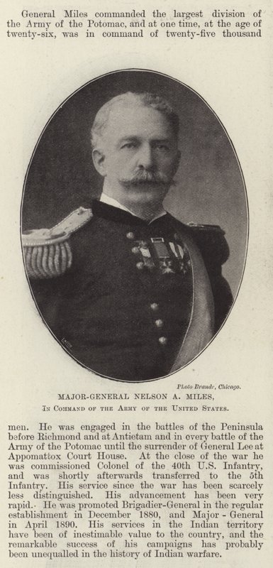 Generalmajor Nelson A Miles, befäl över USA:s armé av English Photographer