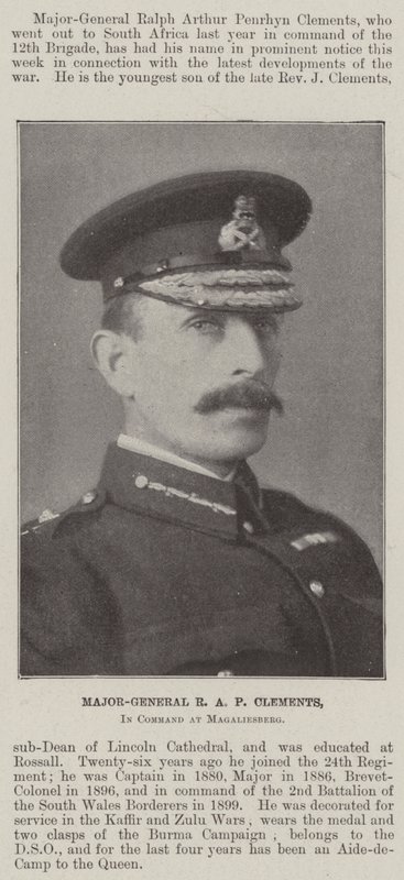 Generalmajor R A P Clements, befäl vid Magaliesberg av English Photographer