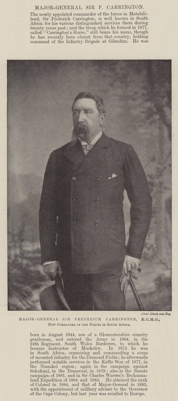 Generalmajor Sir Frederick Carrington, KCMG, ny befälhavare för styrkorna i Sydafrika av English Photographer