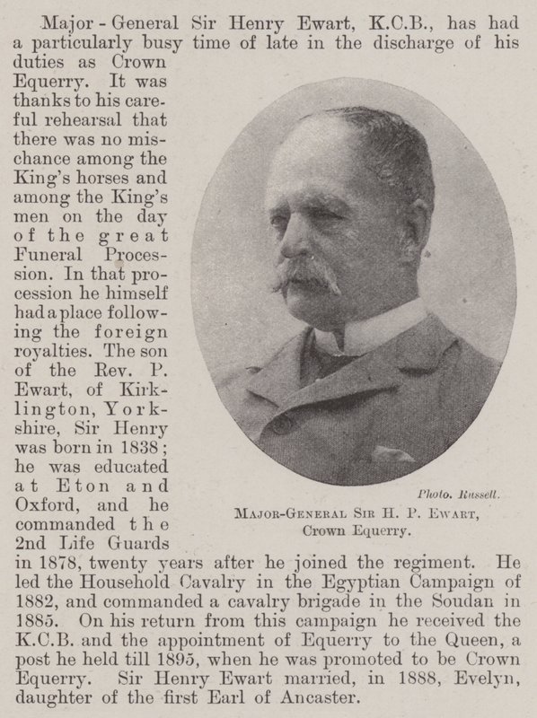 Generalmajor Sir HP Ewart, Crown Equerry av English Photographer