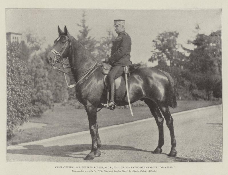 Generalmajor Sir Redvers Buller, GCB, VC, på sin favoritladdare, Gambler av English Photographer