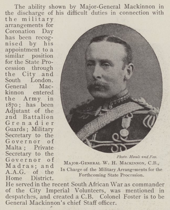 Generalmajor W H Mackinnon, CB, ansvarig för de militära arrangemangen för den kommande statsprocessionen av English Photographer