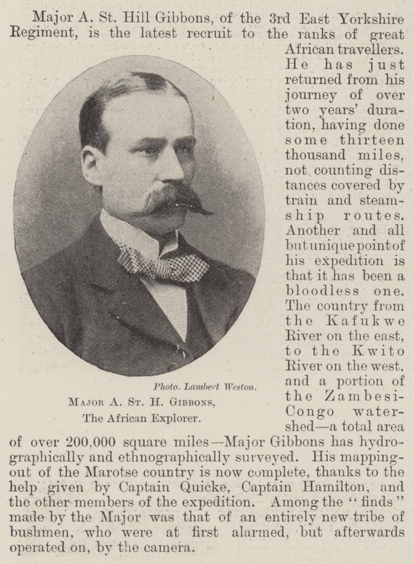 Major A St H Gibbons, den afrikanske upptäcktsresanden av English Photographer