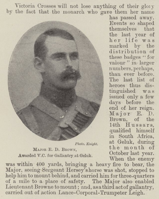 Major E D Brown, tilldelad VC för tapperhet på Geluk av English Photographer