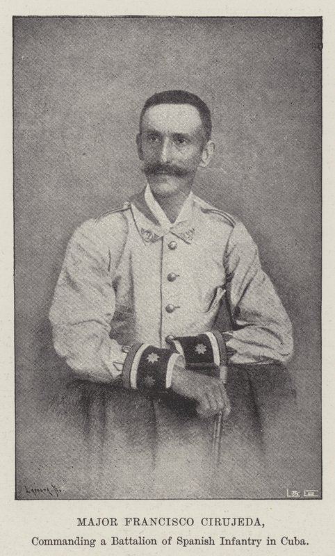 Major Francisco Cirujeda, befälhavande en bataljon av spanskt infanteri på Kuba av English Photographer