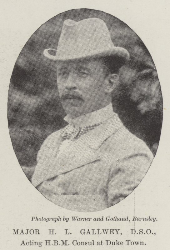 Major H L Gallwey, DSO, tillförordnad HBM-konsul vid Duke Town av English Photographer