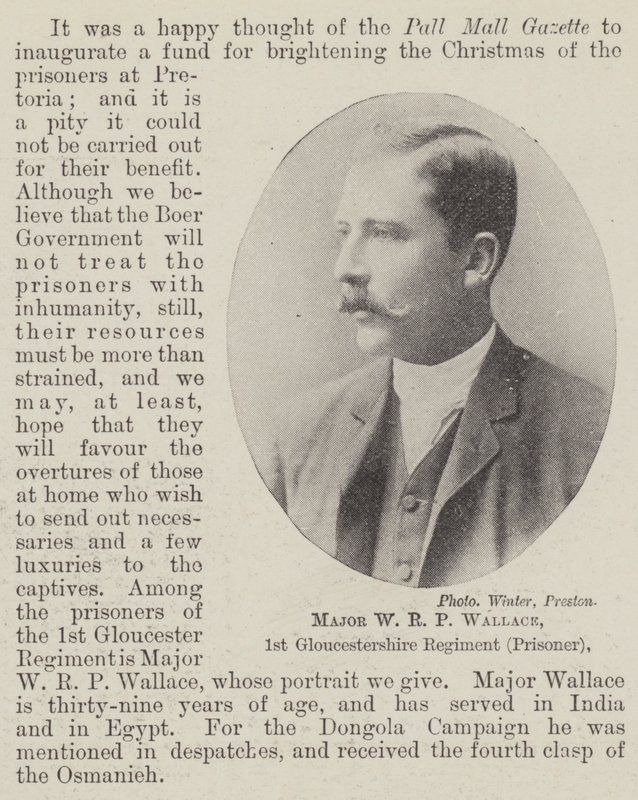 Major W R P Wallace, 1:a Gloucestershire regementet (fånge) av English Photographer
