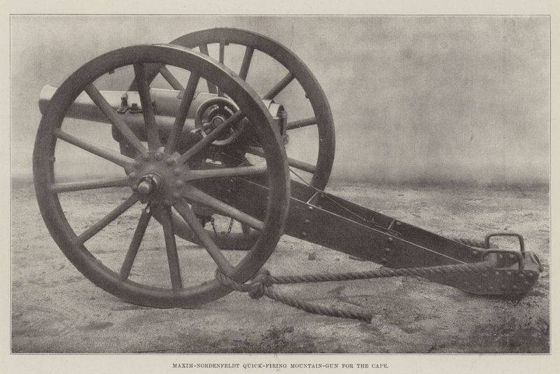 Maxim-Nordenfeldt Quick-Firing Mountain-gun för udden av English Photographer