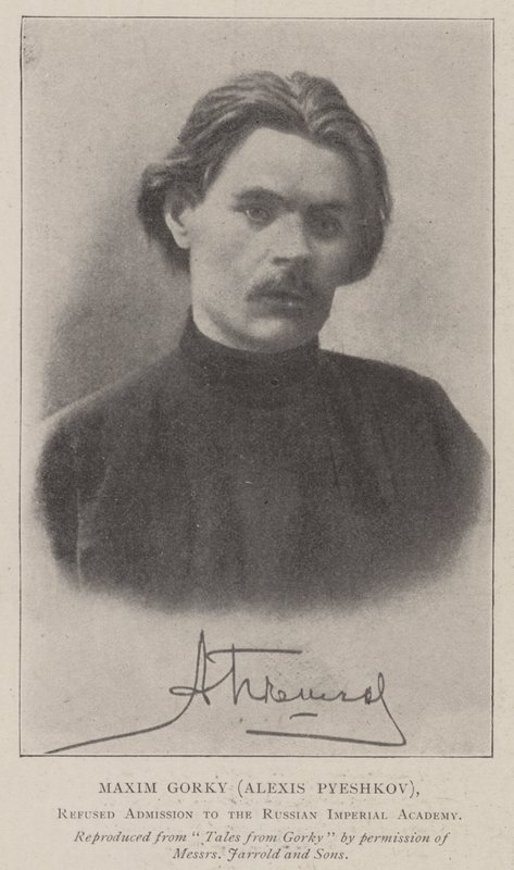 Maxim Gorkij (Alexis Pyeshkov), vägrade tillträde till den ryska kejserliga akademin av English Photographer