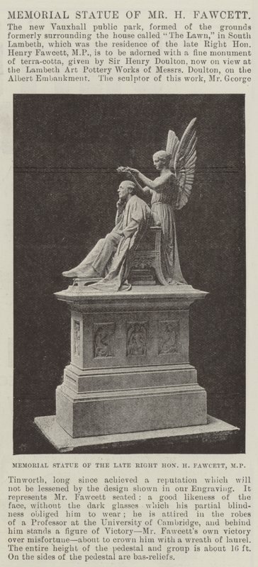 Minnesstaty av Mr H Fawcett av English Photographer