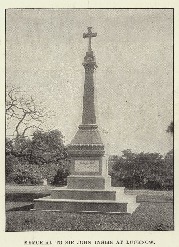 Minnesmärke till Sir John Inglis i Lucknow av English Photographer