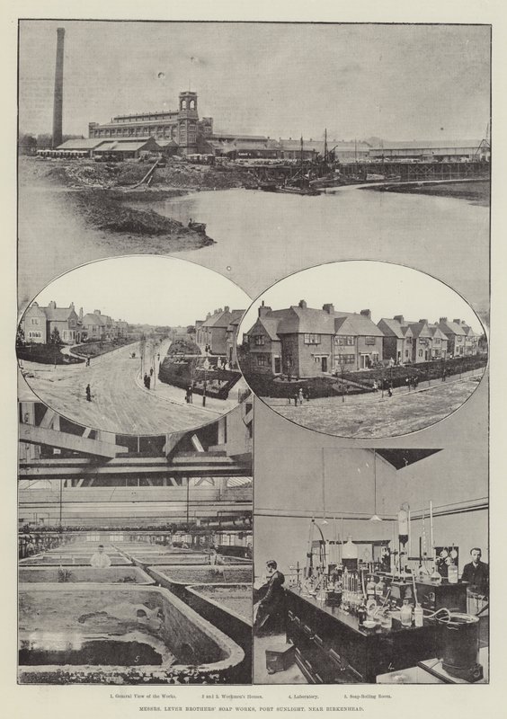 Messers Lever Brothers Soap Works, Port Sunlight, nära Birkenhead av English Photographer