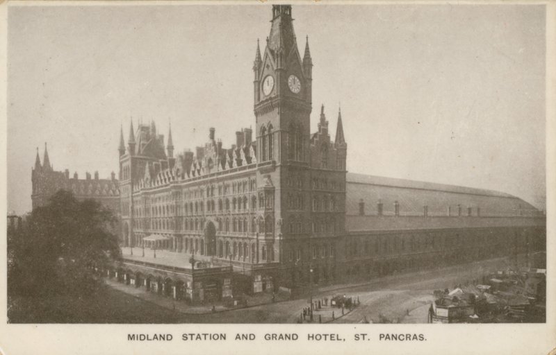 Midland Station och Grand Hotel, St Pancras, London av English Photographer