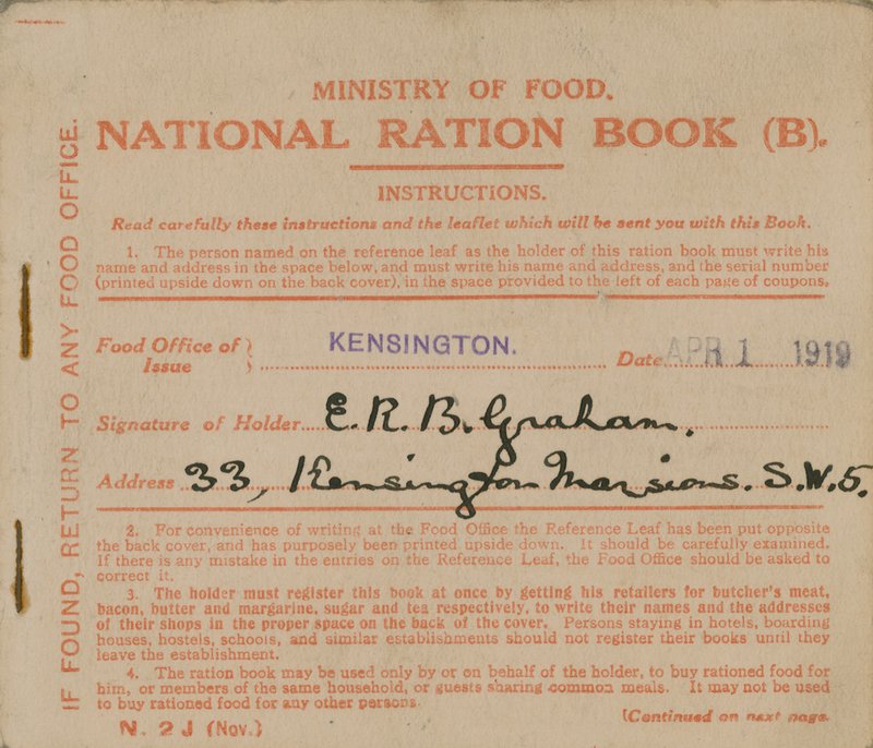 Ministeriet för livsmedels nationella ransoneringsbok av English Photographer