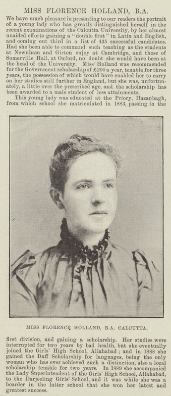 Miss Florence Holland, BA, Calcutta av English Photographer