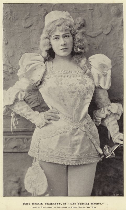 Miss Marie Tempest, i Fäktmästaren av English Photographer