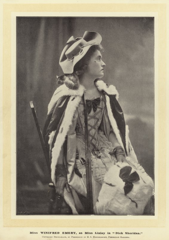 Miss Winifred Emery, som Miss Linley i Dick Sheridan av English Photographer