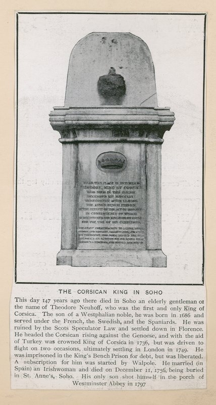 Monument till Theodore, kung av Korsika av English Photographer