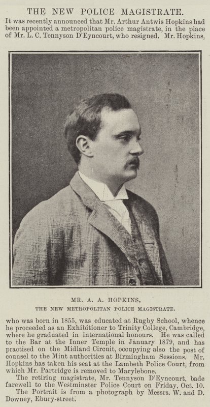 Mr A A Hopkins, New Metropolitan Police Magistrate av English Photographer