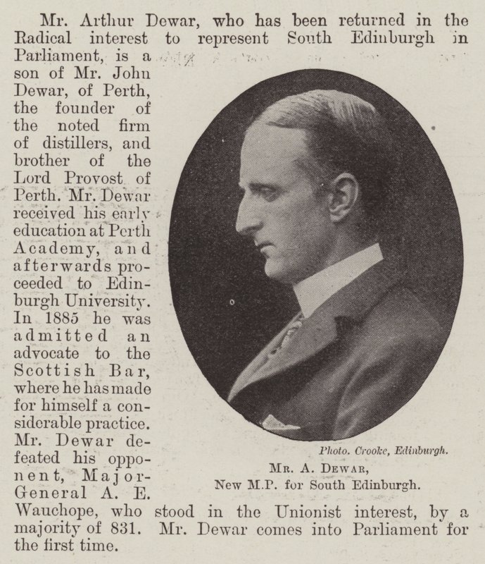 Mr A Dewar, ny parlamentsledamot för South Edinburgh av English Photographer