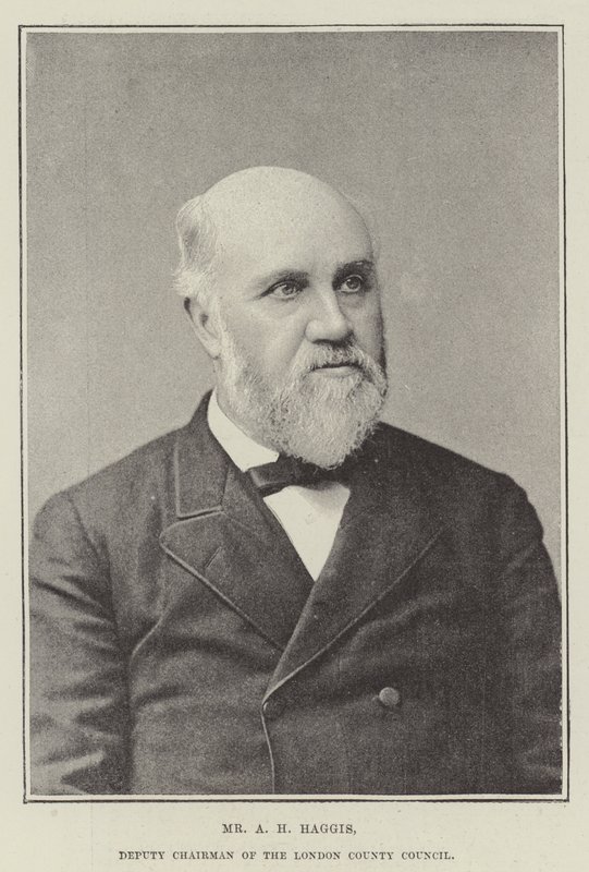 A H Haggis, vice ordförande i London County Council av English Photographer