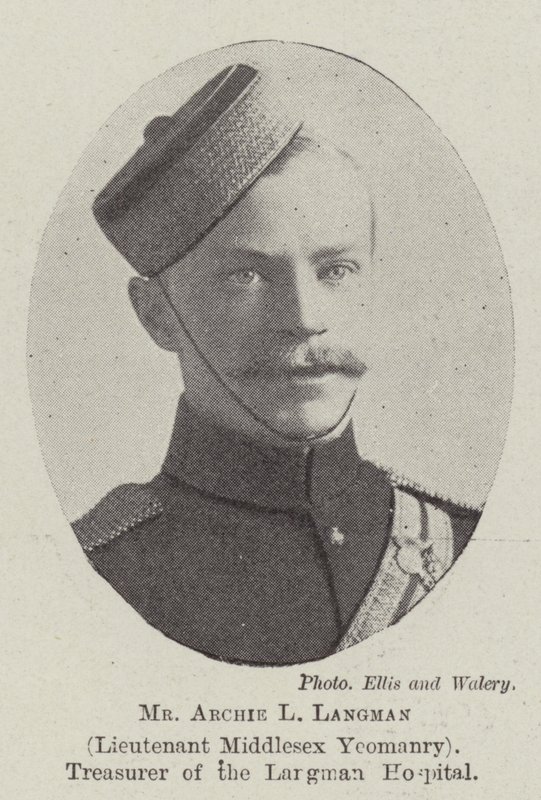 Herr Archie L Langman, löjtnant Middlesex Yeomanry, kassör på Langman Hospital av English Photographer